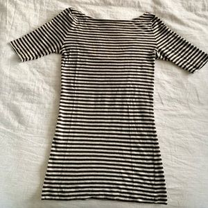 Club Monaco Short Sleeve Striped Cashmere Top, Size Medium